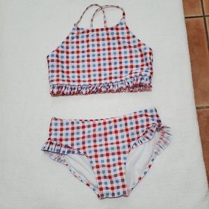 Cat and Jack Girls Swimsuit, Size XL 14/16, Red, White and Blue